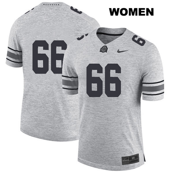 Ohio State Buckeyes Women's Malcolm Pridgeon #66 Gray Authentic Nike No Name College NCAA Stitched Football Jersey TN19K86XE